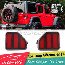 Load image into Gallery viewer, Pair Left+Right LED Rear Bumper Brake Tail Lights For 2018+ Jeep Wrangler JL Reflector Stop Lights With Turn Signal Lamp Taillight Auto Accessory