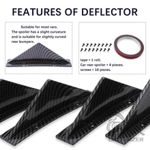 Load image into Gallery viewer, 4pcs Universal Car Carbon Fiber Style/Black ABS Rear Bumper Cover Lower Lip Diffusers For Enhancing Car Aerodynamics And Style Protector Guard