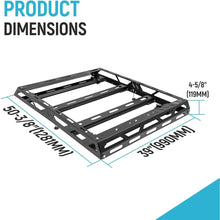Load image into Gallery viewer, 50"x39"x4.75" Inch Roof Rack Cargo Basket W/Cross Bars Fit For Car SUV Pickup Truck Van Universal Top Cargo Carrier 150lbs