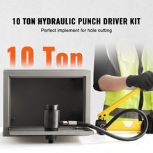 Load image into Gallery viewer, SucceBuy 10Ton Hydraulic Knockout Punch Driver Kit, 1/2"-2" Inch 6 Dies Carbon Steel Sheet Hole Opener Repair Tool Manual Hole Digger