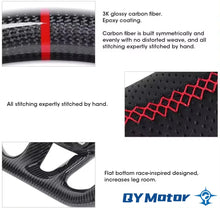 Load image into Gallery viewer, Real Carbon Fiber Steering Wheel Perforated Black Leather Red Stitch Fit for 2015-2023 Ford Mustang GT / EcoBoost Shelby Sport Racing Wheel