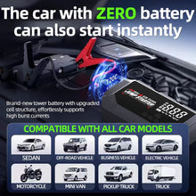 Load image into Gallery viewer, Universal Portable 12V 8000A Smart Emergency Car Jump Starter, With Emergency Air pump, Flashlight, And Power Bank