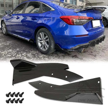 Load image into Gallery viewer, Gloss Black/Carbon Fiber Style Universal Car Rear Bumper Side Winglet Splitters Cover Protection