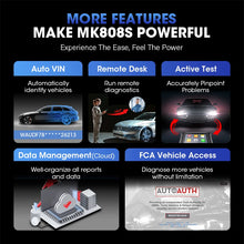 Load image into Gallery viewer, NEW 2025 AUTEL MaxiCOM MK808S OBD2 Scanner Automotive Car Diagnostic Tool OBD 2 Scanner Active Test Code Reader Key Coding Tool Compatible With Videoscope & WIFI 1 Year Free Update