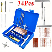 Load image into Gallery viewer, 34/58pcs Auto Tire Repair Puncture Repair Tool Kit Car Van Motorcycle Bike Emergency Heavy Duty Tubeless Tire Repair Rivet Set