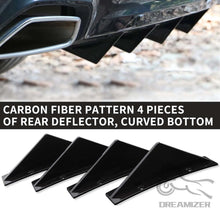 Load image into Gallery viewer, 4pcs Universal Car Carbon Fiber Style/Black ABS Rear Bumper Cover Lower Lip Diffusers For Enhancing Car Aerodynamics And Style Protector Guard
