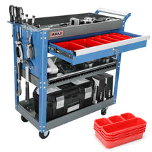 Load image into Gallery viewer, AIRAJ c Metal Heavy Duty Mechanic Cart With Drawers And Pegboard Industrial Utility Cart