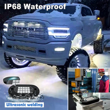 Load image into Gallery viewer, 12V LED Underbody Rock Lights 4/6/8/10/12 Pod Chassis Lights Multicolor APP Control RGB Waterproof
