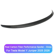 Load image into Gallery viewer, Carbon Fiber/Matte Black Trunk Lid Spoiler For 2025-2026 Tesla Model Y Juniper Spoiler Real Carbon Fiber