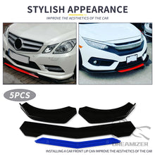 Load image into Gallery viewer, 5pcs Set Universal Car Front Bumper Lower Spoiler Splitter Diffuser Body Kit Black