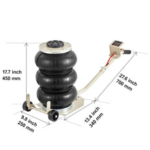 Load image into Gallery viewer, 3 Ton / 5 Ton Triple Bag Pneumatic Jack Air Jack Quick Lift Heavy Duty Car Repair Jacks Folding Rod Jacks with Two Wheels