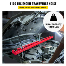 Load image into Gallery viewer, Car Strut Tower Engine Support Crossbar 1100LBS/500KG Load Capacity Adjustable Height with 2 Rotating Hoists 2 Heavy-Duty Steel Chains