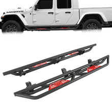 Load image into Gallery viewer, Left & Right Textured Powder Coated Steel Running Boards For 2020-2024 Jeep Gladiator JT Side Step 4 Door Nerf Bar