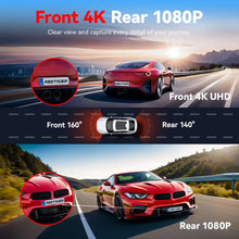 Load image into Gallery viewer, REDTIGER A4 Dash Camera Front & Rear 4K Dash Cam Drive Recorder For WiFi GPS Car DVR For 24H Parking Mode Black Box for Car