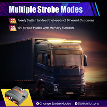 Load image into Gallery viewer, Roof Mounted Emergency Light Bar 96 LED Strobe Light Bar w/Controller 16 Strobe Modes Amber Flash Light Emergency Warning Lamp 150LM Burst Light IP65 Waterproof