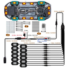 Load image into Gallery viewer, 12V 4/6/8/10/12 Pods Waterproof Rock Lights LED Chassis Lights Multicolor APP Control RGB Auto Lights SUV Underbody Lamp Car Underglow