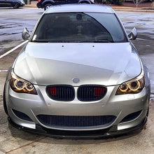 Load image into Gallery viewer, Gloss Black/Carbon Fiber Style Front Bumper Lower Spoiler Diffuser For 2005-2010 BMW 5 Series E60 E61 Fits M5 Bumper Without Fog Lamps