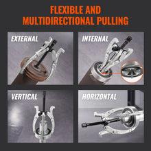 Load image into Gallery viewer, 4pcs Gear Puller Set 3" 4" 6" 8" Puller Kit 3 Jaw Gear Bearing Flywheel Pulley Removal Tool 2 or 3 Reversible Jaws Wheel Puller
