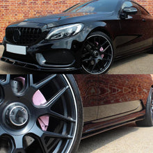 Load image into Gallery viewer, 2pcs Gloss Black AMG C63 Style Rocker Molding Extentions For 2014-2021 Mercedes Benz C Class W205 C205 A205 S205 A205 Not AMG For 2012-2018 Mercedes Benz A Class W176