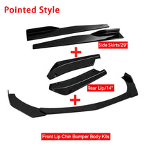 Load image into Gallery viewer, 8pcs Universal Carbon Fiber Style Front Bumper Lower Spoiler Diffuser Splitter With Lip Winglets Side Skirt Extension Protector Car Accessories