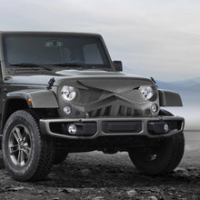 Load image into Gallery viewer, Front Matte Black Angry Hawke Grille for 2007-2018 Jeep Wrangler JK JKU Unlimited Sport