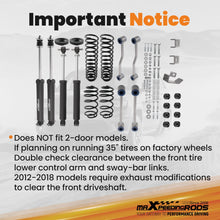 Load image into Gallery viewer, 3.25" Inch Lift Kit W/ Shocks For 1997-2002 Jeep Wrangler TJ 6CYD