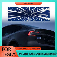 Load image into Gallery viewer, 2025 Black Aluminum Alloy Time Space Tunnel Emblem Decorative Sticker For Tesla Model 3 Highland 2024 Model Y S X Cybertruck