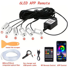 Load image into Gallery viewer, 315-Inch 6-In-1 RGB Multi-Color Fiber Optic Automotive LED Built-In Light Strip, Lighting Kit, Remote Control And APP Control, Automotive On-Board Plug-In LED Light Strip with Music Synchronization Mode, Battery-Free