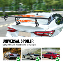 Load image into Gallery viewer, Universal Aluminum GT Wing Car Spoiler 43.3 inch Universal Spoiler with Single Deck Adjustable Lightweight Aluminum Car Rear Spoiler Wing