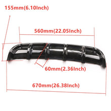 Load image into Gallery viewer, Universal Car Rear Bumper Cover Lower Spoiler Diffuser Splitter Carbon Fiber Style Shark Fin Rear Bumper Guide Plate