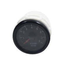 Load image into Gallery viewer, Black Car Smoke Tachometer 2" 52mm Tinted 0-8(x1000) RPM Tacho Gauges Red LED Illuminated needles LED super white display