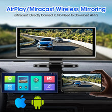 Load image into Gallery viewer, Universal Car 1 Din Android 10.26 Inch Touchscreen Portable 4K Car DVR Wireless Carplay Multimedia Player Auto GPS Navigation Video Recorder Dashboard Dual Lens Wifi FM