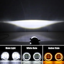 Load image into Gallery viewer, 2pcs Pair 3.5" Inch LED Fog Light White Amber DRL Angel Eye  For 2007-2017 Toyota Corolla Camry Avalon Solora Venza Yaris Matrix Prius RAV4 Sienna 4Runner Highlander Lexus CT200h GS350 GS450h GS460 IS-F ES300h ES350 LX570 RX4