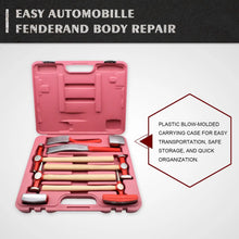 Load image into Gallery viewer, Quality 9pcs Auto Body Repair Tool Kit with 4 Carbon Steel Hammers and Hickory Handles, Spoons & Dollies