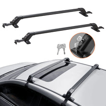 Load image into Gallery viewer, 1 Pair Locking Aluminum Adjustable 155 LBS Roof Rack Crossbars For Bare Rail Roofs Width 42.5"x3.9'' Spacing Range 23.6"-31.5"