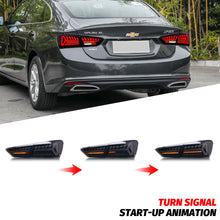 Load image into Gallery viewer, 4pcs LED Tail Lights For 2019-2025 Chevrolet Malibu LS LT RS Start-up Animation Sequential Turn Signal Smoked Rear Lamps Assembly