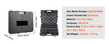 Load image into Gallery viewer, SucceBuy 1/2" 3/8" Inch Drive Impact Socket Set 13/23/33/34/48/65/90PCs SAE Metric Cr-V/Cr-Mo Socket Set 6 Point Alloy Steel Repair