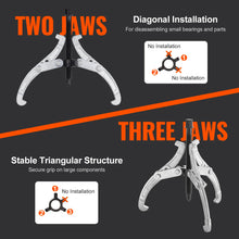 Load image into Gallery viewer, 4pcs Gear Puller Set 3" 4" 6" 8" Puller Kit 3 Jaw Gear Bearing Flywheel Pulley Removal Tool 2 or 3 Reversible Jaws Wheel Puller