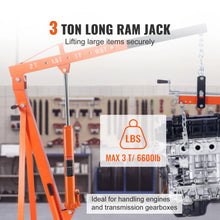 Load image into Gallery viewer, Hydraulic Long Ram Jack 3 Ton Engine Hoist Cylinder with Single Piston Pump And Clevis Base Hydraulic Ram Cylinder