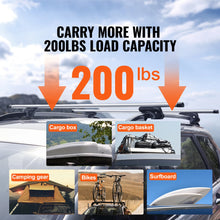 Load image into Gallery viewer, Universal Roof Rack Crossbars For Raised Side Rail Vehicles Adjustable Aliuminum Roof Rail Crossbar Baggage Luggage Carrier 200LBS Crossbars for SUVs, Sedans