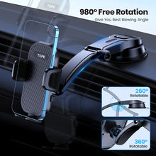 Load image into Gallery viewer, Carbon Fiber Style Car Cell Phone Holder Stand Gravity Dashboard Suction Cup Phone Stand Universal For iPhone 13 12 11 Xiaomi Samsung