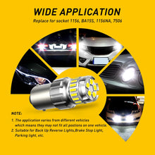 Load image into Gallery viewer, 2pcs AUXITO P21W BA15S LED Bulb Canbus 1156 BAY15D 1157 P21/5W LED Car Lights 6500K White Super Bright Brake Lights Reverse Lamp DRL