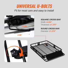 Load image into Gallery viewer, Roof Rack Cargo Basket 46"x36"x4.5"/51"x36"x5" Rooftop Cargo Carrier Heavy-Duty 200 LBS Capacity for SUV Truck Vehicle Galvanized, Powder Coated