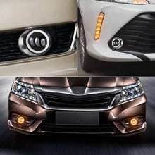 Load image into Gallery viewer, 2pcs Pair 3.5" Inch LED Fog Light White Amber DRL Angel Eye  For 2007-2017 Toyota Corolla Camry Avalon Solora Venza Yaris Matrix Prius RAV4 Sienna 4Runner Highlander Lexus CT200h GS350 GS450h GS460 IS-F ES300h ES350 LX570 RX4