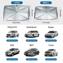 Load image into Gallery viewer, 31"x53" Inch Foldable Car Windshield Sun Shade Umbrella UV Cover Reflecting Sunshade Heat Insulation Front Window Visor Interior Protection