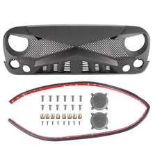 Load image into Gallery viewer, Front Matte Black Angry Hawke Grille for 2007-2018 Jeep Wrangler JK JKU Unlimited Sport