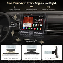 Load image into Gallery viewer, Universal Car 1 Din 10.1 inch Retractable Screen Android Car Stereo Bluetooth CarPlay Auto 1Din Radio with Knob Button A5 A5L
