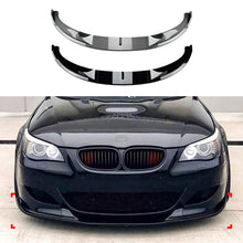 Load image into Gallery viewer, Gloss Black/Carbon Fiber Style Front Bumper Lower Spoiler Diffuser For 2005-2010 BMW 5 Series E60 E61 Fits M5 Bumper Without Fog Lamps