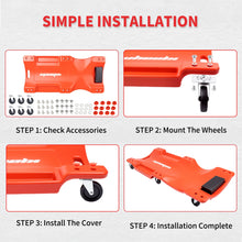 Load image into Gallery viewer, Low Profile 2-in-1 Mechanic Creeper 40'' Inch 350 Lbs Rolling Garage Shop Creeper With 6 Pressure Resistant Wheels and Padded Headrest