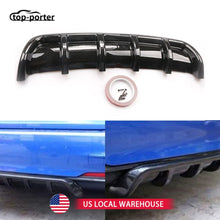 Load image into Gallery viewer, Universal Car Rear Bumper Cover Lower Spoiler Diffuser Splitter Carbon Fiber Style Shark Fin Rear Bumper Guide Plate
